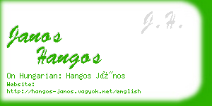 janos hangos business card